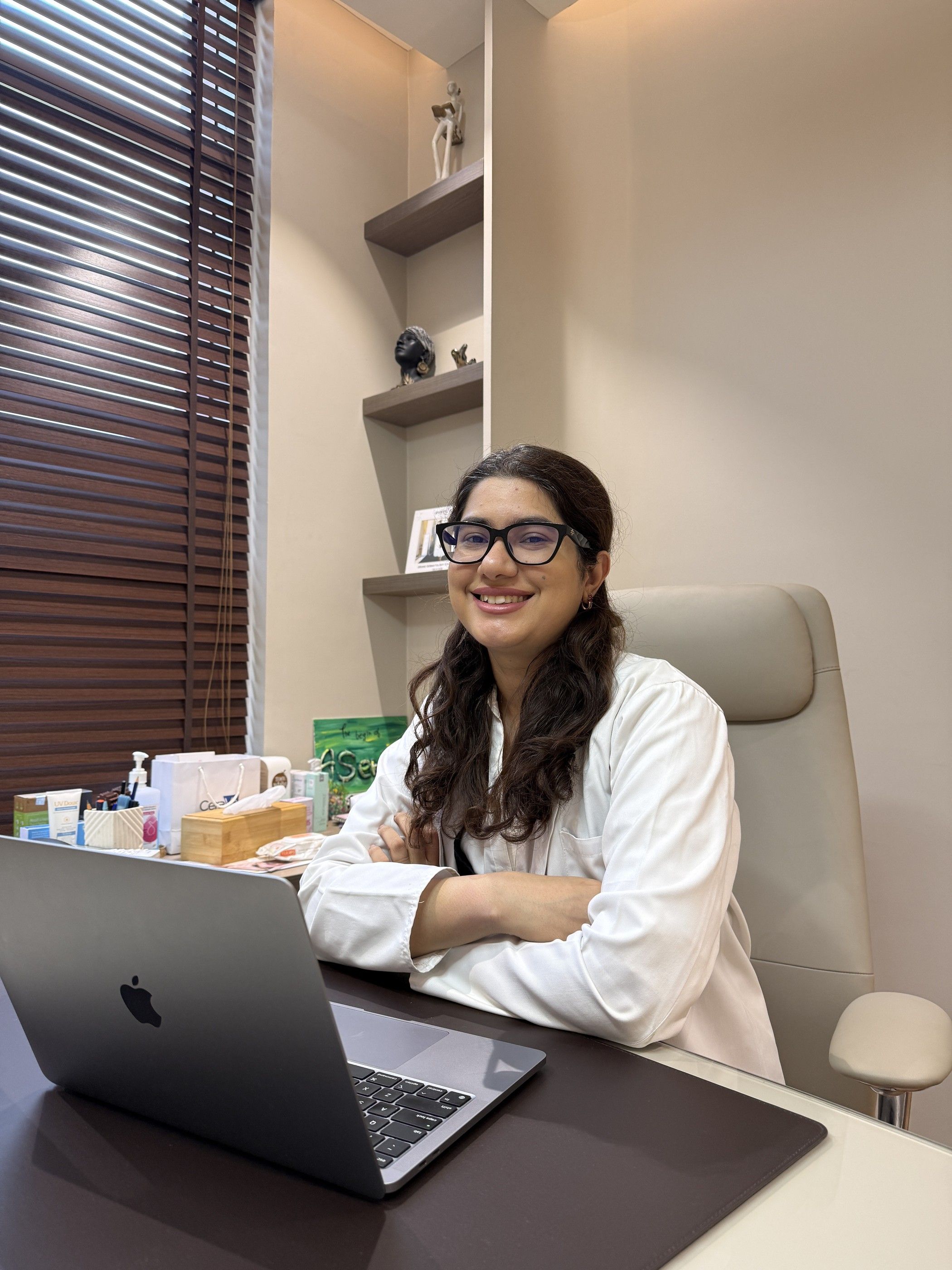 Dr. Anisha Rai Kumar, Medical Director, at her consultation desk at The Asense